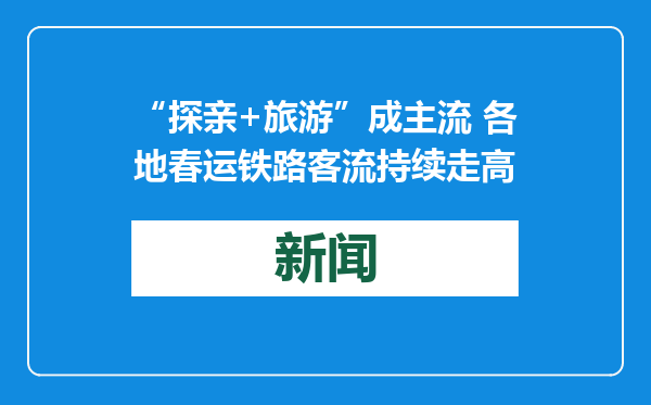 “探亲+旅游”成主流 各地春运铁路客流持续走高