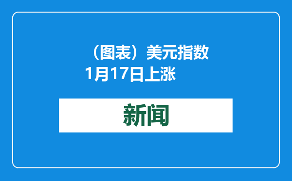 （图表）美元指数1月17日上涨