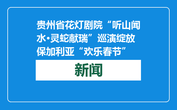 贵州省花灯剧院“听山闻水·灵蛇献瑞”巡演绽放保加利亚“欢乐春节”