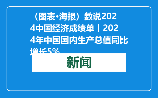 （图表·海报）数说2024中国经济成绩单丨2024年中国国内生产总值同比增长5%