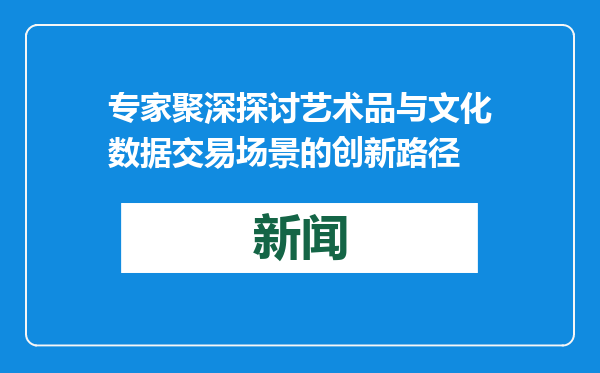 专家聚深探讨艺术品与文化数据交易场景的创新路径
