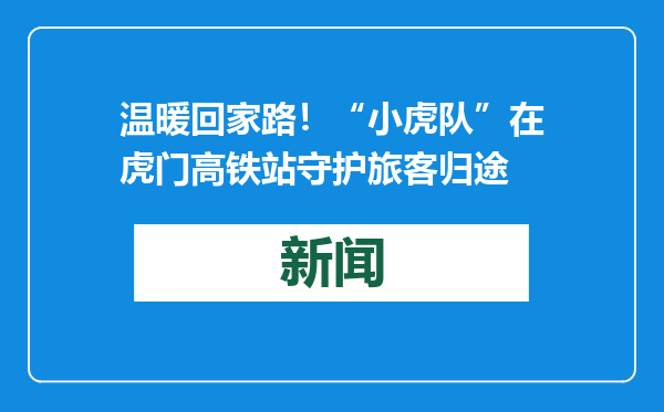 温暖回家路！“小虎队”在虎门高铁站守护旅客归途