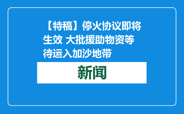 【特稿】停火协议即将生效 大批援助物资等待运入加沙地带