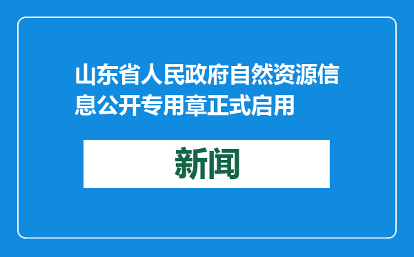 山东省人民政府自然资源信息公开专用章正式启用