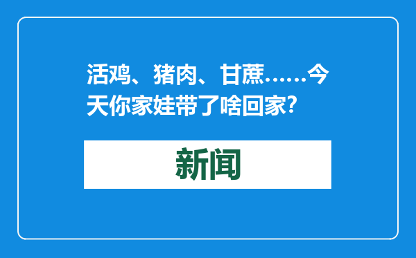 活鸡、猪肉、甘蔗……今天你家娃带了啥回家？