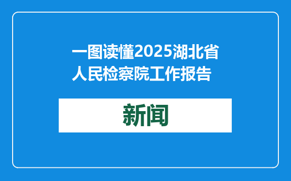 一图读懂2025湖北省人民检察院工作报告