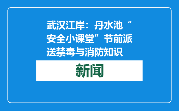 武汉江岸：丹水池“安全小课堂”节前派送禁毒与消防知识