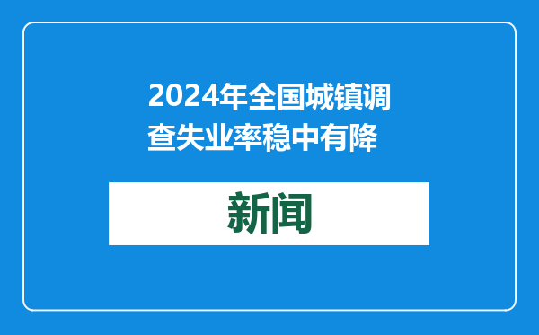 2024年全国城镇调查失业率稳中有降