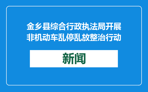 金乡县综合行政执法局开展非机动车乱停乱放整治行动
