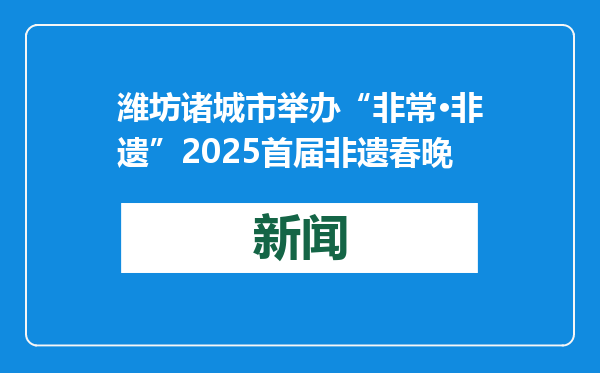 潍坊诸城市举办“非常·非遗”2025首届非遗春晚