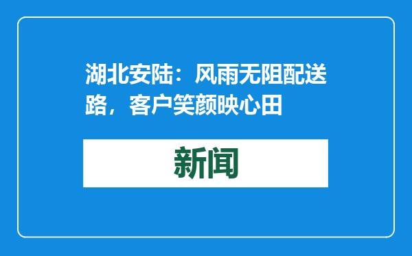 湖北安陆：风雨无阻配送路，客户笑颜映心田