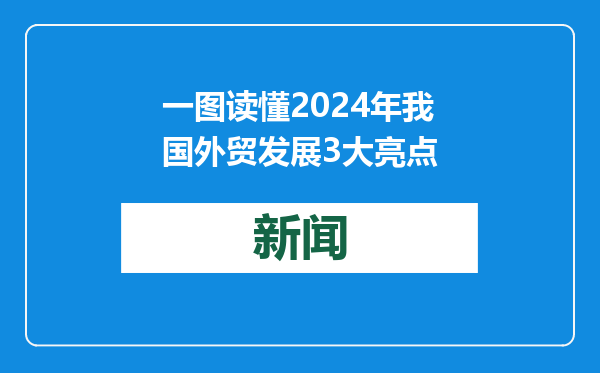 一图读懂2024年我国外贸发展3大亮点