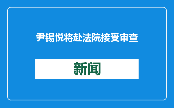 尹锡悦将赴法院接受审查