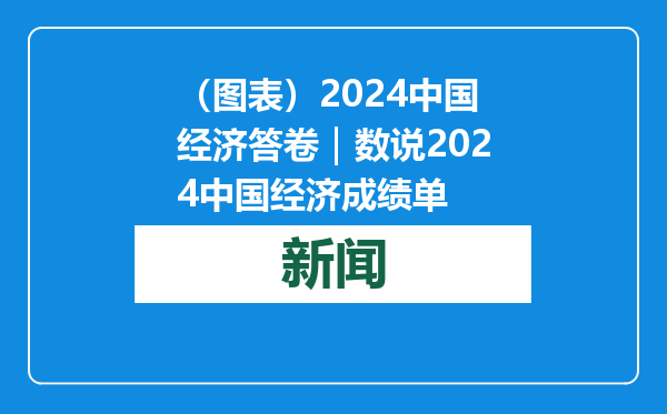 （图表）2024中国经济答卷｜数说2024中国经济成绩单
