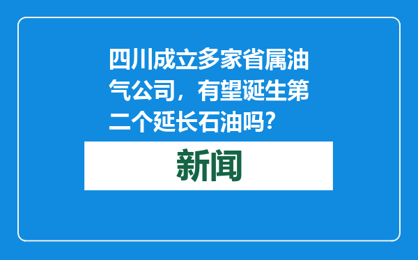 四川成立多家省属油气公司，有望诞生第二个延长石油吗？