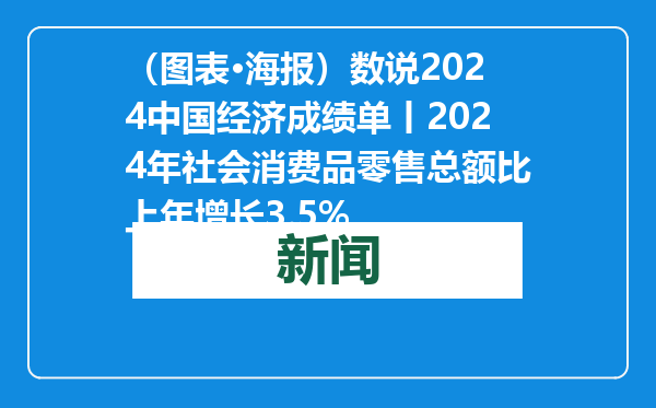 （图表·海报）数说2024中国经济成绩单丨2024年社会消费品零售总额比上年增长3.5%