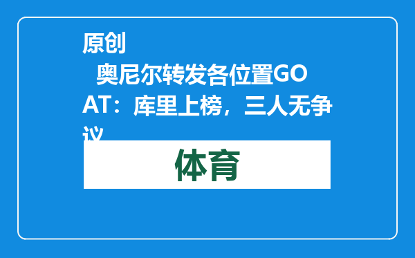 原创            奥尼尔转发各位置GOAT：库里上榜，三人无争议