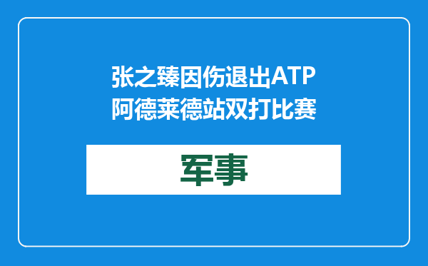 张之臻因伤退出ATP阿德莱德站双打比赛