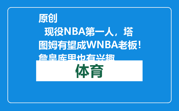 原创            现役NBA第一人，塔图姆有望成WNBA老板！詹皇库里也有兴趣