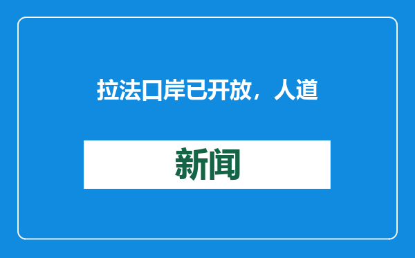 拉法口岸已开放，人道主义援助物资开始进入加沙