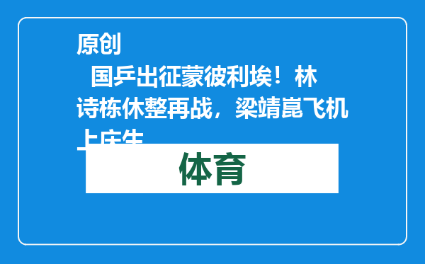 原创            国乒出征蒙彼利埃！林诗栋休整再战，梁靖崑飞机上庆生