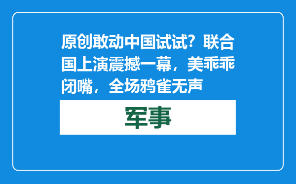 原创            敢动中国试试？联合国上演震撼一幕，美乖乖闭嘴，全场鸦雀无声