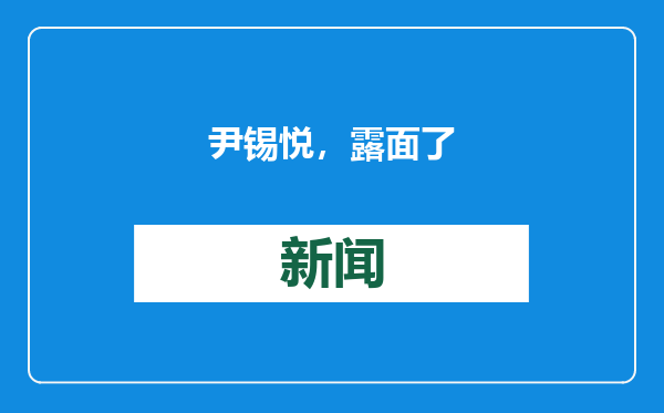 尹锡悦，露面了