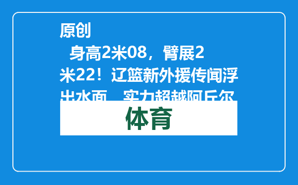 原创            身高2米08，臂展2米22！辽篮新外援传闻浮出水面，实力超越阿丘尔