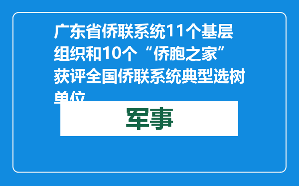 广东省侨联系统11个基层组织和10个“侨胞之家”获评全国侨联系统典型选树单位