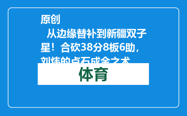 原创            从边缘替补到新疆双子星！合砍38分8板6助，刘炜的点石成金之术