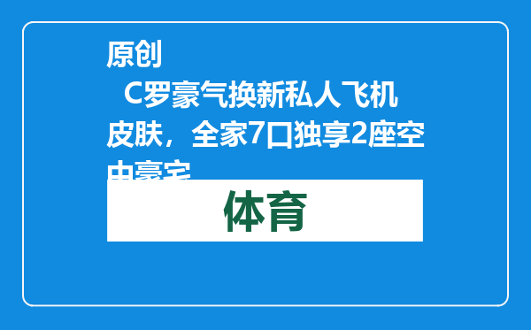 原创            C罗豪气换新私人飞机皮肤，全家7口独享2座空中豪宅