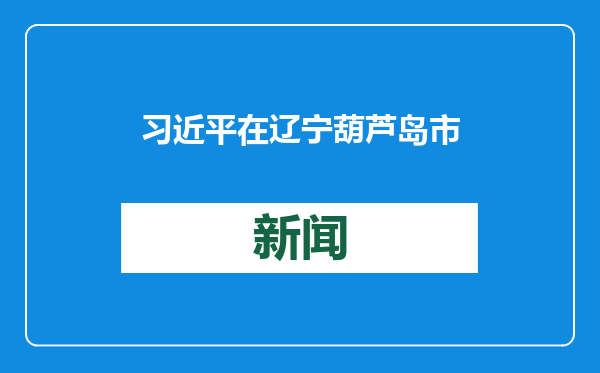 习近平在辽宁葫芦岛市看望慰问受灾群众