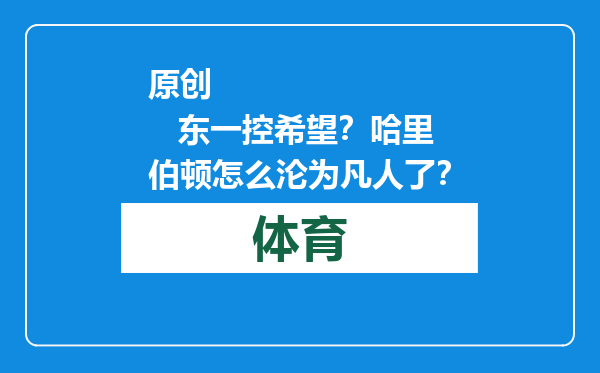 原创            东一控希望？哈里伯顿怎么沦为凡人了？