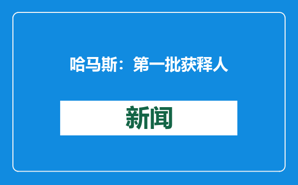 哈马斯：第一批获释人员名单延迟公布系技术原因