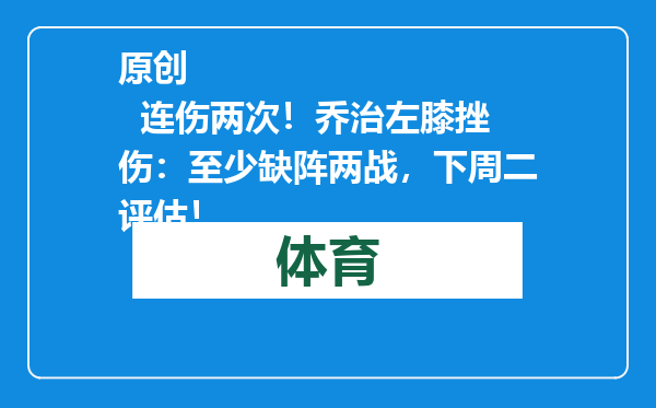 原创            连伤两次！乔治左膝挫伤：至少缺阵两战，下周二评估！