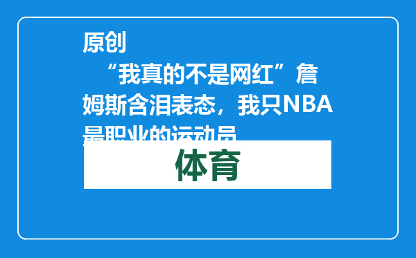 原创            “我真的不是网红”詹姆斯含泪表态，我只NBA最职业的运动员