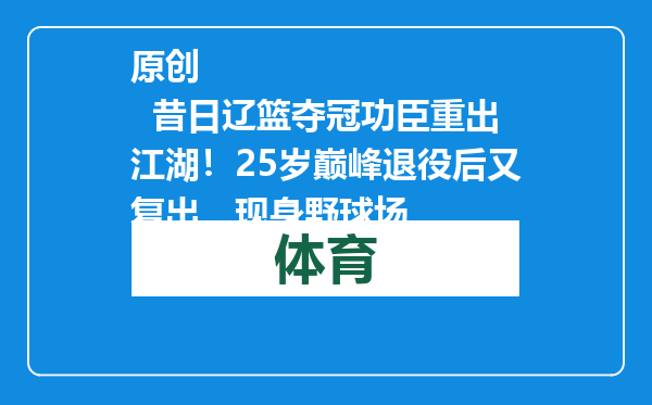原创            昔日辽篮夺冠功臣重出江湖！25岁巅峰退役后又复出，现身野球场