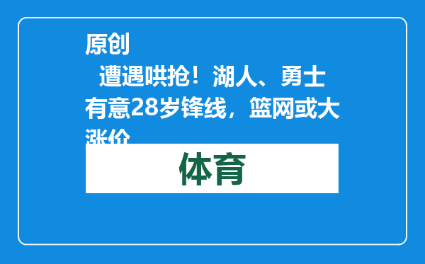 原创            遭遇哄抢！湖人、勇士有意28岁锋线，篮网或大涨价