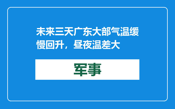 未来三天广东大部气温缓慢回升，昼夜温差大