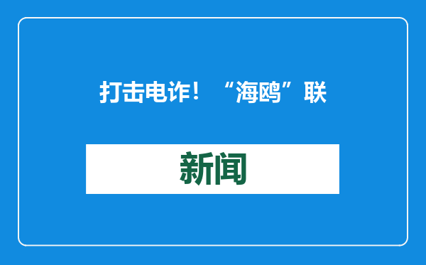 打击电诈！“海鸥”联合执法行动取得务实工作成果
