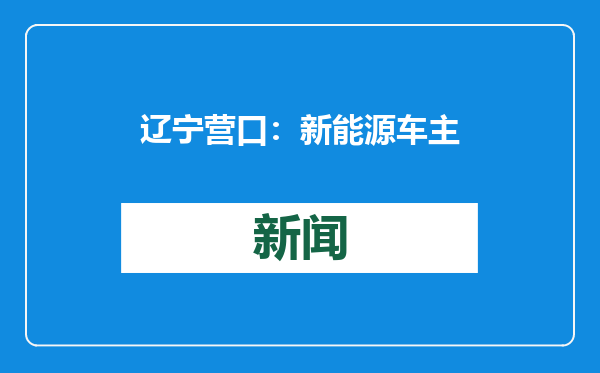 辽宁营口：新能源车主春节驾车返乡不再“里程焦虑”