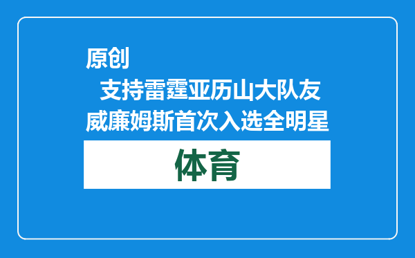 原创            支持雷霆亚历山大队友威廉姆斯首次入选全明星