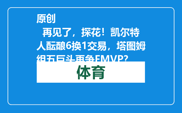 原创            再见了，探花！凯尔特人酝酿6换1交易，塔图姆组五巨头再争FMVP？