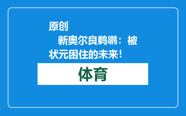原创            新奥尔良鹈鹕：被状元困住的未来！