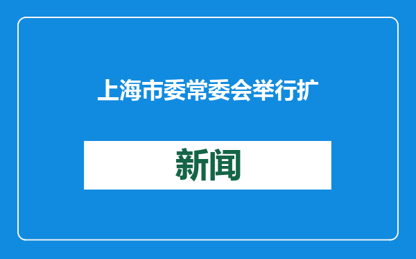 上海市委常委会举行扩大会议，听取党委党组书记述责述廉并评议