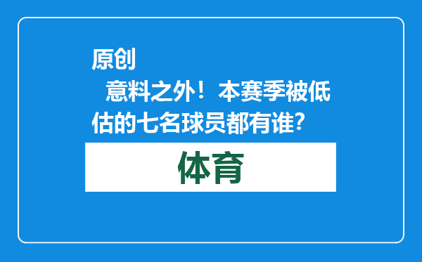 原创            意料之外！本赛季被低估的七名球员都有谁？