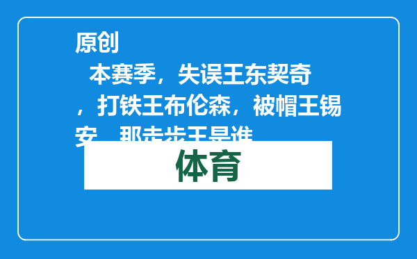 原创            本赛季，失误王东契奇，打铁王布伦森，被帽王锡安，那走步王是谁