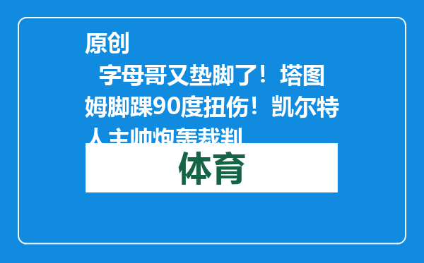 原创            字母哥又垫脚了！塔图姆脚踝90度扭伤！凯尔特人主帅炮轰裁判