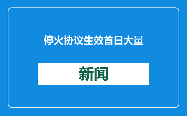 停火协议生效首日 大量装有人道救援物资的卡车涌向加沙