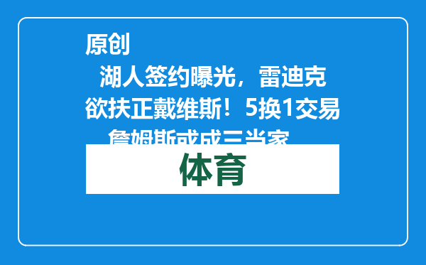 原创            湖人签约曝光，雷迪克欲扶正戴维斯！5换1交易，詹姆斯或成三当家
